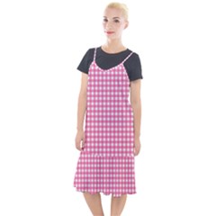 Pink Gingham Camis Fishtail Dress