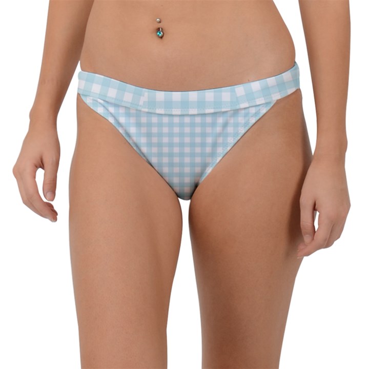 Blue Gingham Band Bikini Bottom