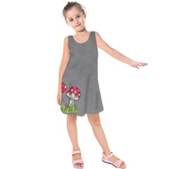 Mushroom Season Kids  Sleeveless Dress by WensdaiAmbrose