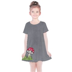 Mushroom Season Kids  Simple Cotton Dress by WensdaiAmbrose