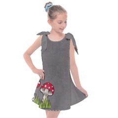 Mushroom Season Kids  Tie Up Tunic Dress by WensdaiAmbrose