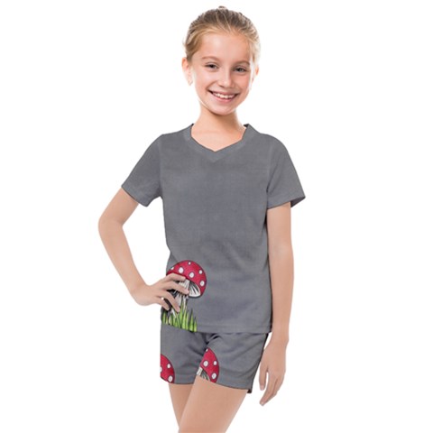 Mushroom Season Kids  Mesh Tee And Shorts Set by WensdaiAmbrose