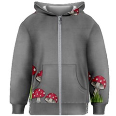 Mushroom Season Kids  Zipper Hoodie Without Drawstring by WensdaiAmbrose