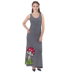 Mushroom Season Sleeveless Velour Maxi Dress by WensdaiAmbrose