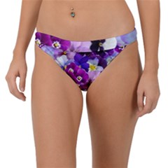 Pretty Purple Pansies Band Bikini Bottom