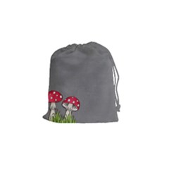 Mushroom Season Drawstring Pouch (small) by WensdaiAmbrose