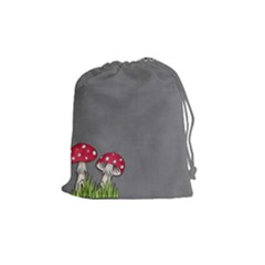 Mushroom Season Drawstring Pouch (medium) by WensdaiAmbrose