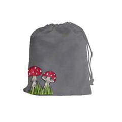 Mushroom Season Drawstring Pouch (large) by WensdaiAmbrose