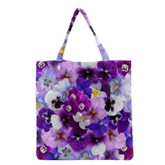 Pretty Purple Pansies Grocery Tote Bag