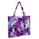 Pretty Purple Pansies Zipper Medium Tote Bag View2