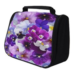 Pretty Purple Pansies Full Print Travel Pouch (small)