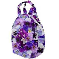 Pretty Purple Pansies Travel Backpacks