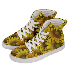 Surreal Sunflowers Men s Hi-top Skate Sneakers by retrotoomoderndesigns