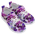 Pretty Purple Pansies Kids  Velcro Strap Shoes View3