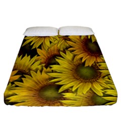 Surreal Sunflowers Fitted Sheet (california King Size) by retrotoomoderndesigns