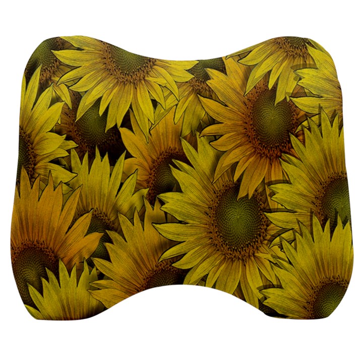 Surreal Sunflowers Velour Head Support Cushion