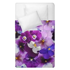 Pretty Purple Pansies Duvet Cover Double Side (single Size) by retrotoomoderndesigns