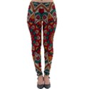 Mandala - Red & Teal. Lightweight Velour Leggings View1