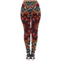 Mandala - Red & Teal. Lightweight Velour Leggings View2