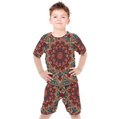 Mandala - Red & Teal  Kid s Set by WensdaiAmbrose