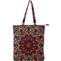 Mandala - Red & Teal Double Zip Up Tote Bag View1