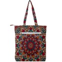 Mandala - Red & Teal Double Zip Up Tote Bag View2