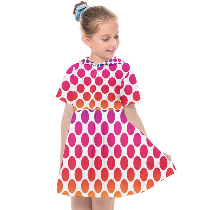 Rainbow Polka Dots Kids  Sailor Dress