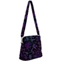 Retro Lilac Pattern Zipper Messenger Bag View1