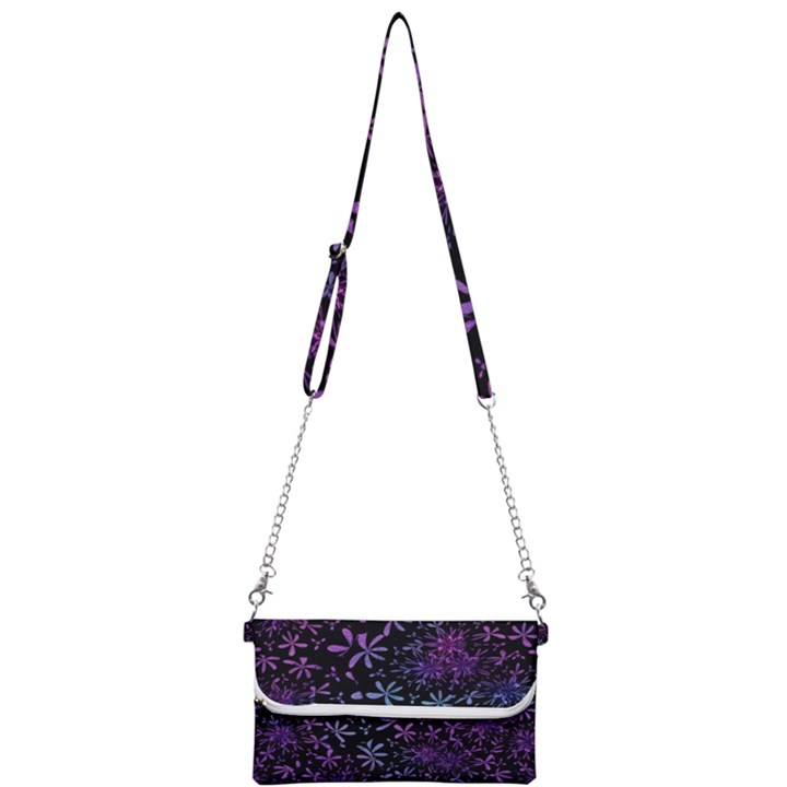 Retro Lilac Pattern Mini Crossbody Handbag