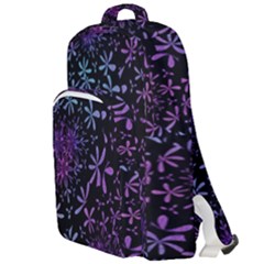 Retro Lilac Pattern Double Compartment Backpack