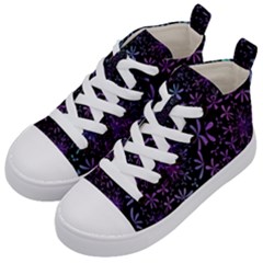 Retro Lilac Pattern Kids  Mid-top Canvas Sneakers by WensdaiAmbrose