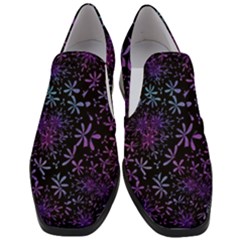 Retro Lilac Pattern Slip On Heel Loafers