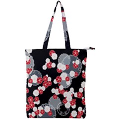 Plumflower Double Zip Up Tote Bag by WensdaiAmbrose