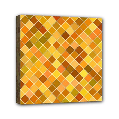 Square Pattern Diagonal Mini Canvas 6  X 6  (stretched) by Mariart