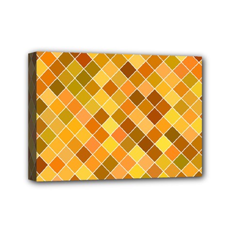 Square Pattern Diagonal Mini Canvas 7  X 5  (stretched) by Mariart