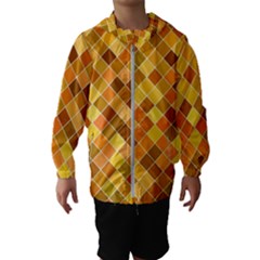 Square Pattern Diagonal Hooded Windbreaker (kids) by Mariart