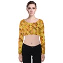 Square Pattern Diagonal Velvet Long Sleeve Crop Top View1