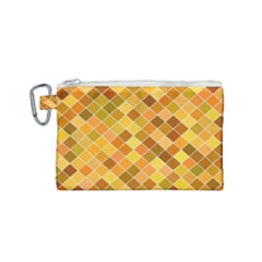 Square Pattern Diagonal Canvas Cosmetic Bag (small)