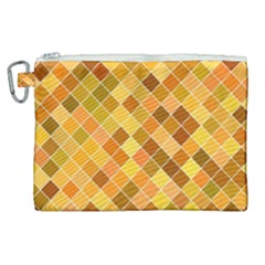 Square Pattern Diagonal Canvas Cosmetic Bag (xl)