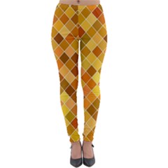 Square Pattern Diagonal Lightweight Velour Leggings