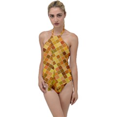 Square Pattern Diagonal Go With The Flow One Piece Swimsuit