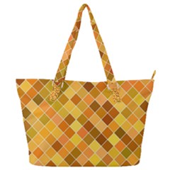 Square Pattern Diagonal Full Print Shoulder Bag