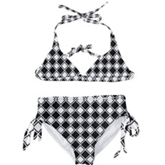 Square Diagonal Pattern Kids  Classic Bikini Set