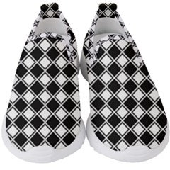 Square Diagonal Pattern Kids  Slip On Sneakers