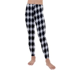 Square Diagonal Pattern Kids  Lightweight Velour Leggings