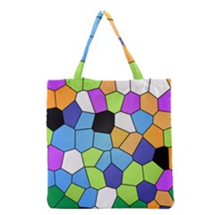 Stained Glass Colourful Pattern Grocery Tote Bag by Mariart