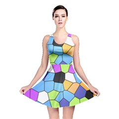 Stained Glass Colourful Pattern Reversible Skater Dress by Mariart