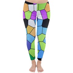 Stained Glass Colourful Pattern Classic Winter Leggings by Mariart