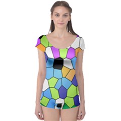 Stained Glass Colourful Pattern Boyleg Leotard  by Mariart