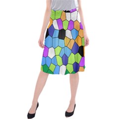 Stained Glass Colourful Pattern Midi Beach Skirt by Mariart